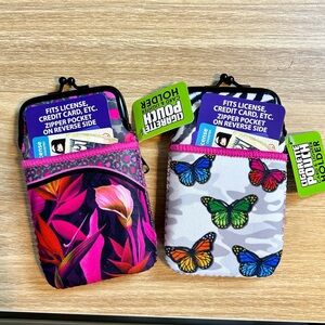 Bundle of 2 Colorful Neoprene Cigarette  Case with Card Pouch and licens…